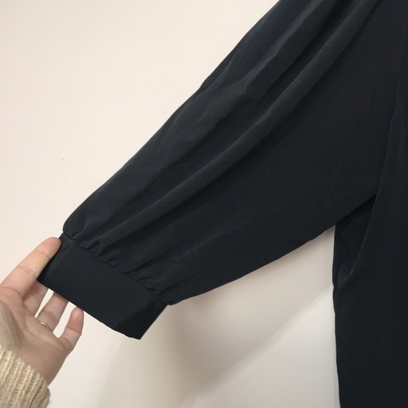 VINTAGE Michel Antoni black oversized skirt jacket open cardigan half sleeve 14 - Picture 3 of 9